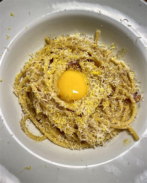 Carbonara With Fresh And Cured Egg Yolks R Foodporn