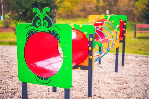 Premium Photo Colorful Playground On Yard In The Park Colorful