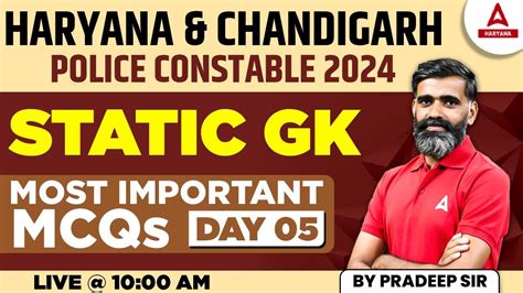 Haryana Chandigarh Police Constable 2024 Statik GK Most Important