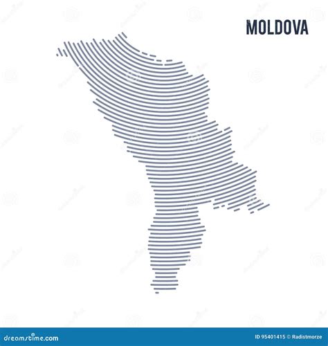 Vector O Mapa Chocado Sumário De Moldova As Linhas Da Curva