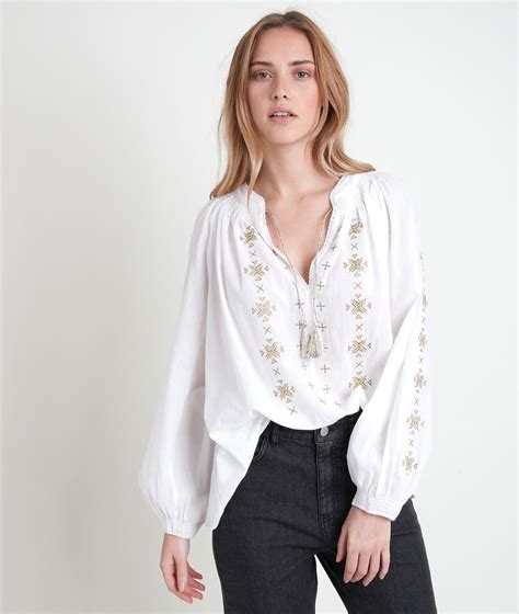 Blouse bohême en coton brodé Tevaelle Femme | Maison 123
