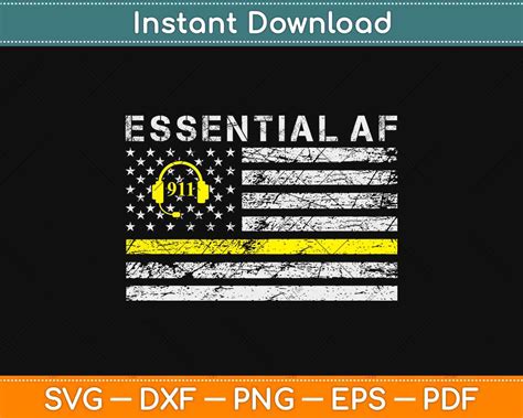 Essential Police Dispatcher American Flag Thin Yellow Line Svg File