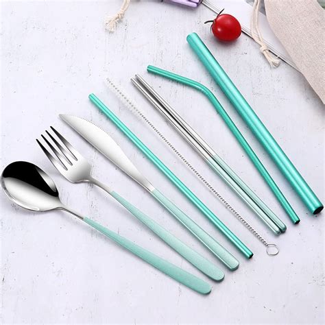 Hilee 8in1 Creative 304 Stainless Steel Cutlery Set Knife Chopsticks