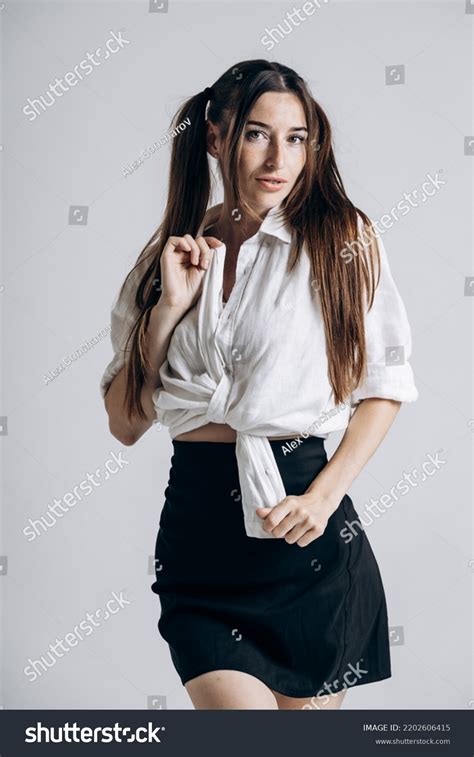 Sexy Schoolgirl Two Tails Fooling Around Foto Stock 2202606415 Shutterstock