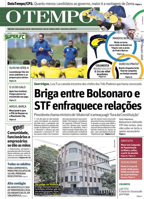 Capas Dos Principais Jornais De Belo Horizonte Nesta Sexta Feira De