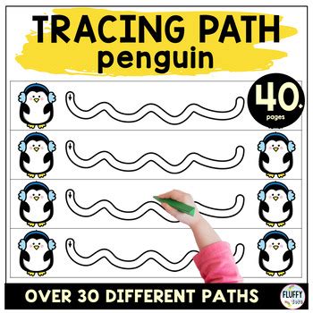 Preschool Winter Line Tracing Penguin Prewriting Fine Motor Activities