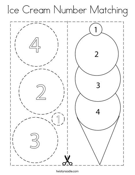 Ice Cream Counting Coloring Page Twisty Noodle Atelier Yuwaciaojp