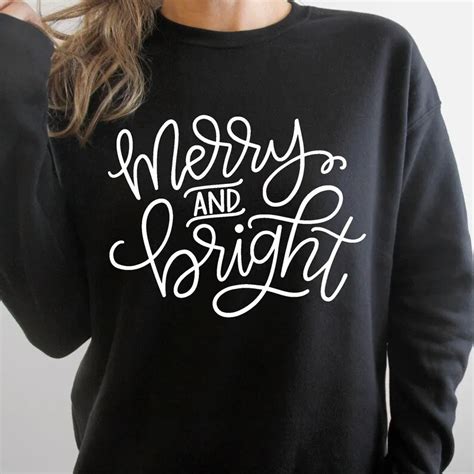 Merry And Bright Christmas For Women With Sayings T Cute Holiday