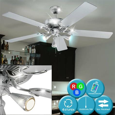 RGB LED Ventilateur de Plafond Climat Cuisine Raumkühlung Télécommande