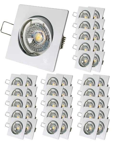 Lot De 30 Spot Led Carré Blanc 230v 38° Blanc Neutre Leroy Merlin