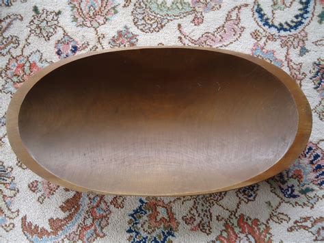 Vintage VERMONT WOOD DOUGH BOWL By GMS EXTRA LARGE OVAL SHAPE 21 1 2