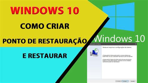 Como Criar Um Ponto De Restaura O Windows Youtube