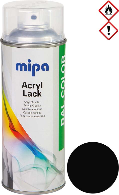 Mipa Ral Sm Schwarz Seidenmatt K Acryl Lackspray Ml