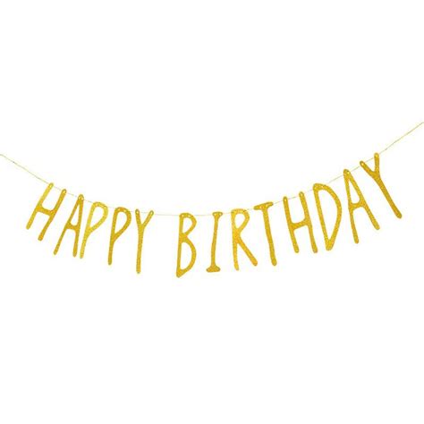 Gold Glitter Happy birthday Banner – Party Force