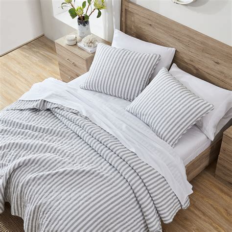 Stone Cottage Willow Way Ticking Stripe Stone Quilt Set King