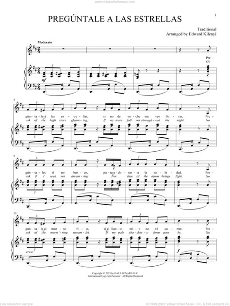 Preguntale A Las Estrellas Sheet Music For Voice And Piano PDF