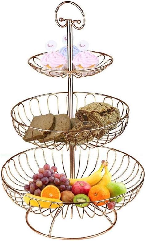 3 Tier Fruit Basket Metal Fruit Storage Basket Fruit Bowls Large Fruit Tray Stand European