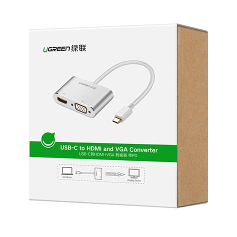 Ugreen Usb Type C To Hdmi Vga Converter Mm White B Egypt