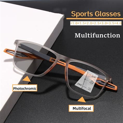 Men Women Photochromic Multifocal Reading Glasses Tr90 Frame Progressive Near Far Eyewear Unisex