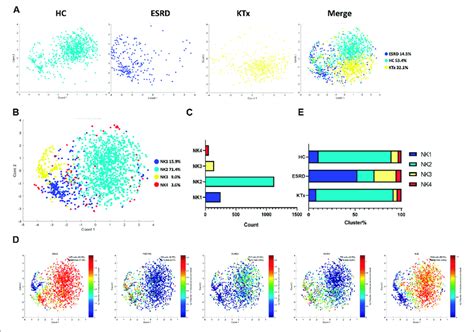 Nk Cell Clusters In Pbmcs From Hc Esrd And Ktx A B Tsne Of