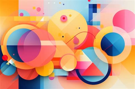 Premium AI Image Vibrant And Playful Abstract Geometry Exploring