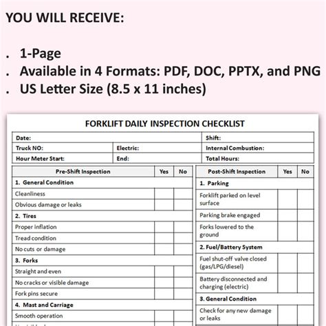 Electric Forklift Preventive Maintenance Checklist 55 Off