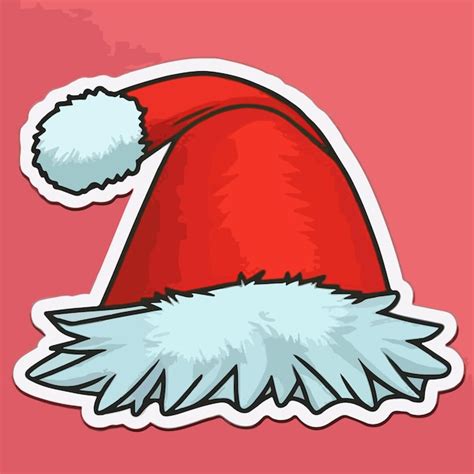 Premium Vector | Christmas santa's hat sticker xmas hat stickers ...