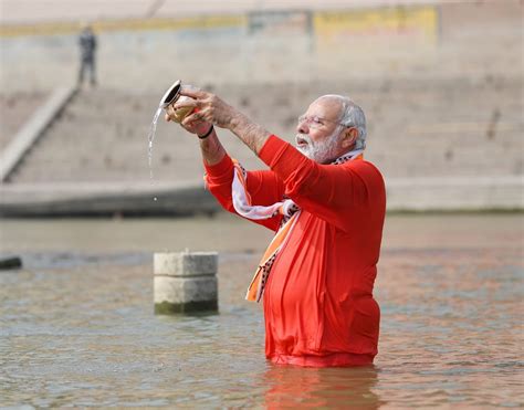 Varanasi Pm Modi Takes Holy Dip In River Ganga Jammu Kashmir Latest