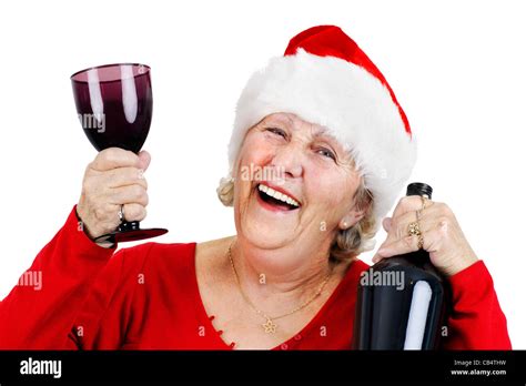 Grandma Or Mrs Claus Is Having A Great Time At The Christmas Party Has