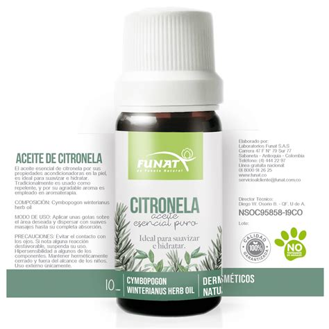 Aceite De Citronela Ml Funat Aromacare Colombia