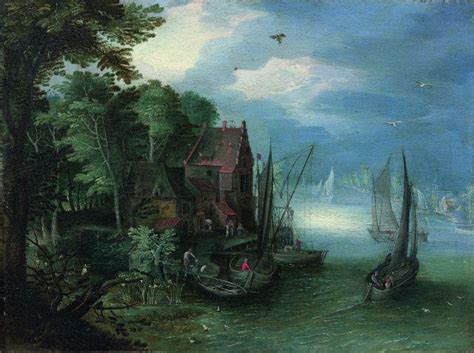 Jan Brueghel Le Jeune Anvers 1601 1678 Paysage Fluvial An