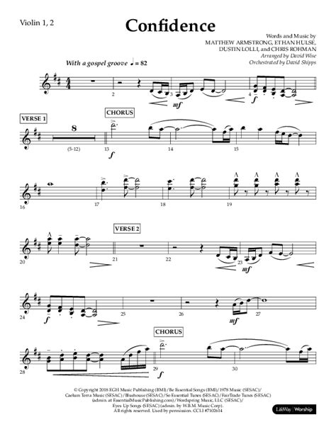 Confidence Choral Anthem Satb Violin Sheet Music Pdf Lifeway Choral