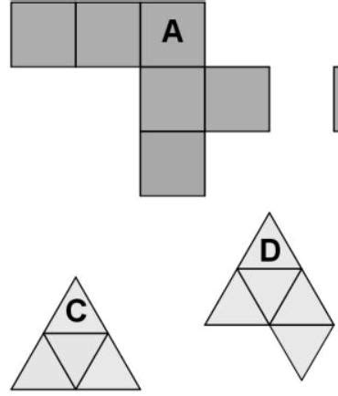 Desenhe a planificação de um cubo e identifique quais são suas faces