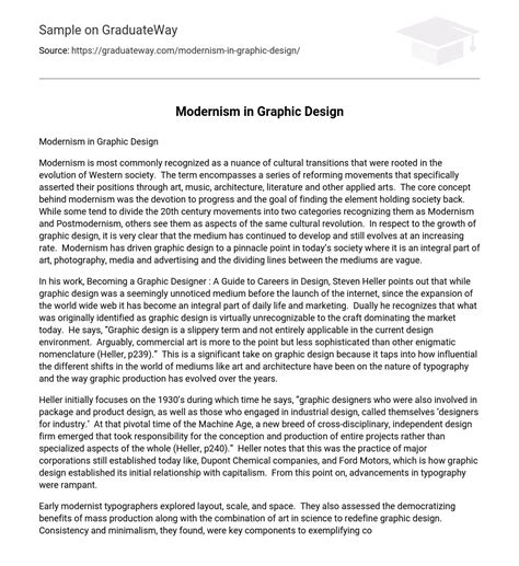 ⇉modernism In Graphic Design Essay Example Graduateway