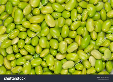 Edamame Green Soybeans Called Mukimame Unripe Stock Photo