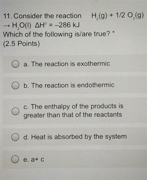 Solved 11 Consider The Reaction Hg 12o2g → Ho1 Ah