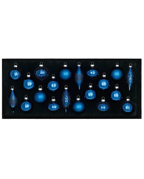 Navy Blue Glass Baubles 20 Pack We R Christmas