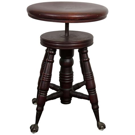 Antique Mahogany Turned Wood Adjustable Piano Stool At Stdibs Wooden