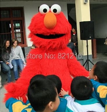 Factory Direct Selling High Quality Long Fur Elmo Mascot Costume ...