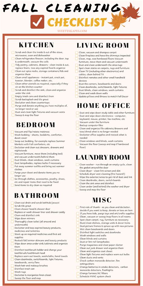 Deep Cleaning House Checklist Printable