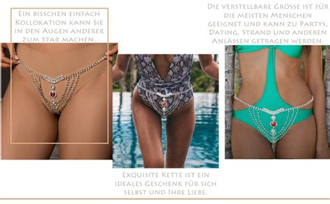 Sethain Boho Strass Unterwäsche Kette Silber Kristall Tanga Höschen Bikini G String