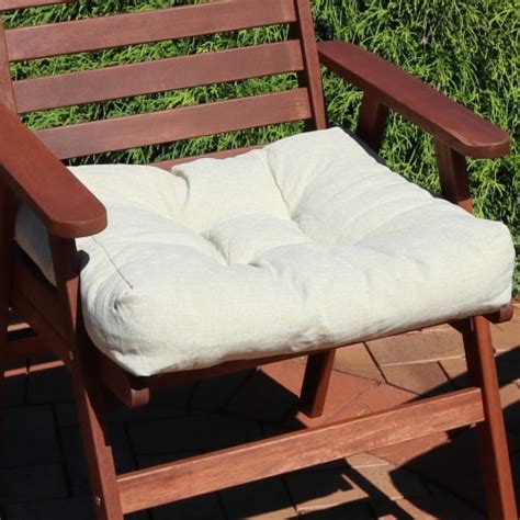 Sunnydaze Set of 2 Tufted Outdoor Square Patio Cushions - Beige, 2.5 ...