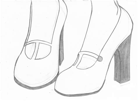 High Heel Drawing Template at PaintingValley.com | Explore collection ...