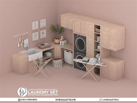 Syboubou S Patreon Release Laundry Set Part Ironing Sims House