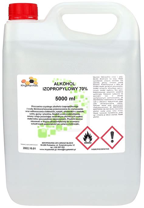 ALKOHOL IZOPROPYLOWY IZOPROPANOL IPA 70 DO ODTŁUSZCZANIA CZYSZCZENIA