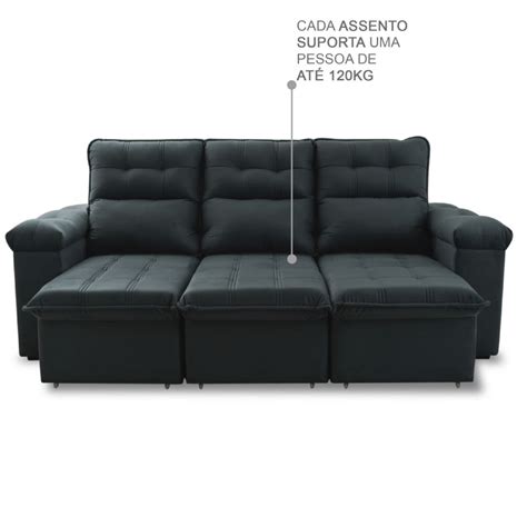 Sofá Retrátil Reclinável Verona Suede Velut King House