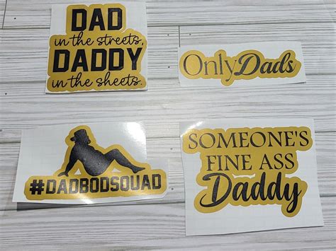 Dad Bod Vinyl Decal Set Window Decals Easy To Apply Weather Proof