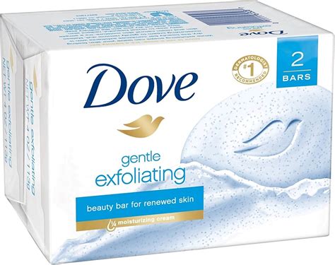 Dove Beauty Bar Soap Gentle Exfoliating 2 Count 4 Oz