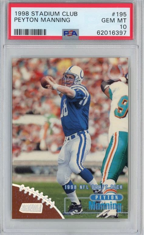 Graded Stadium Club Peyton Manning Rookie Rc Football Card