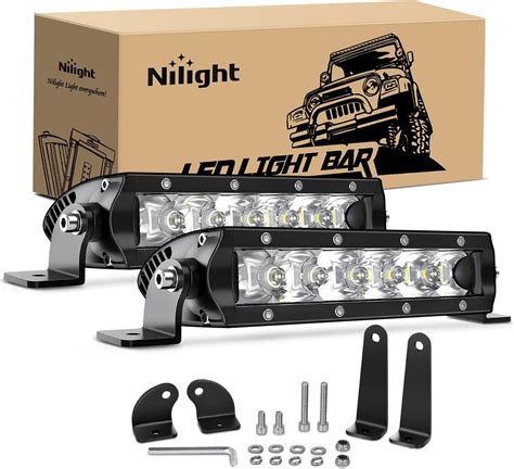 Nilight LED Light Bar Super Slim 2pcs 17 8 Cm 30 W Spot Driving Fog